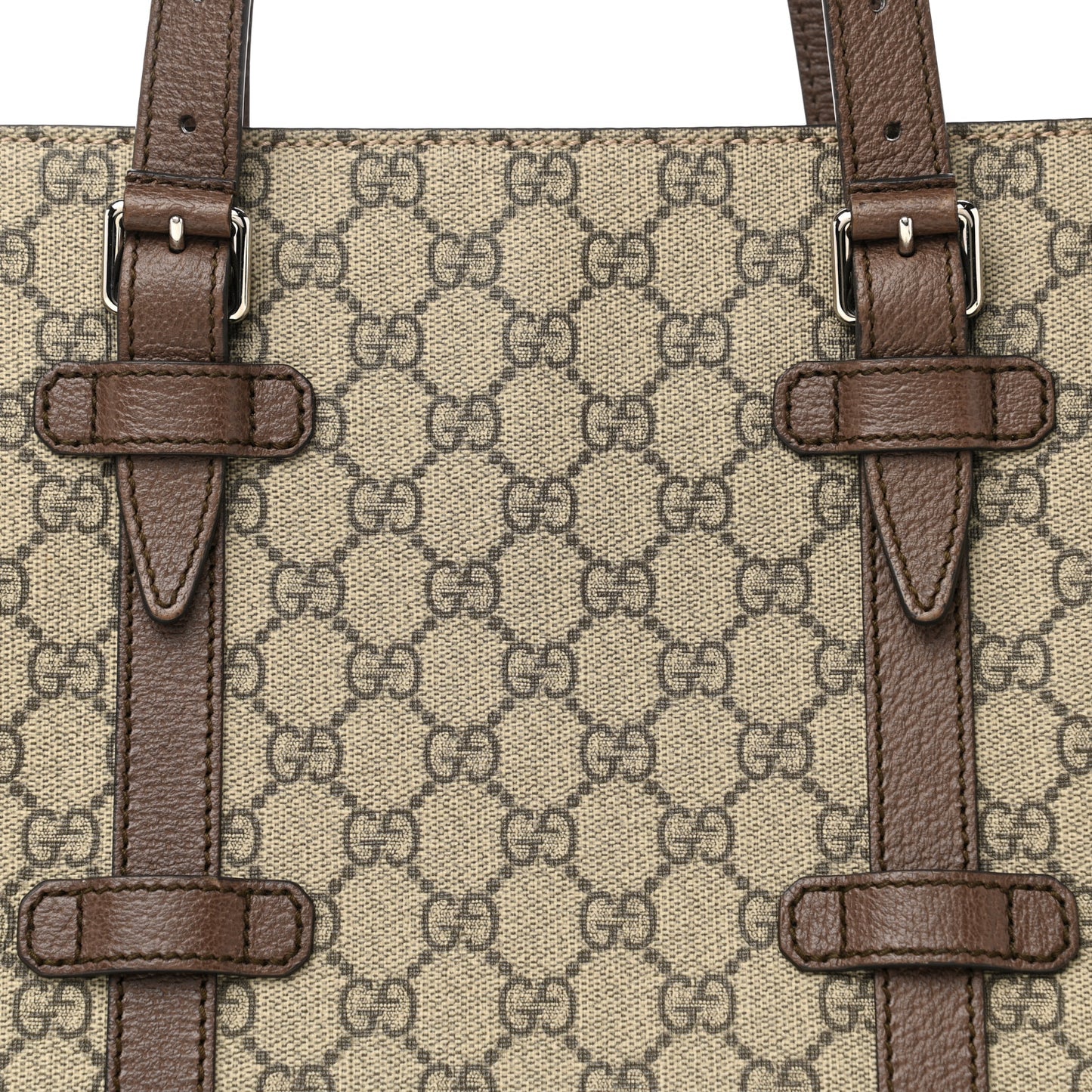 GG Supreme Monogram Small Tote Bag Beige Ebony