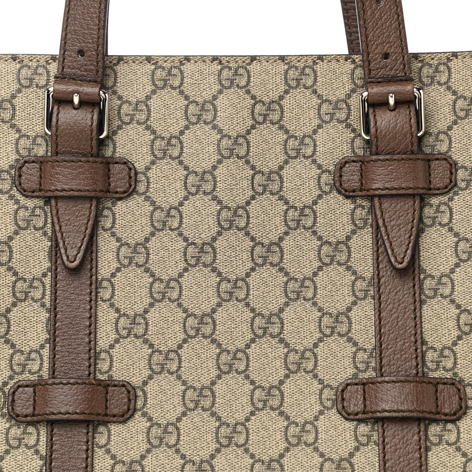 Gucci GG Supreme Monogram Small Tote Bag Beige Ebony 9 of 11