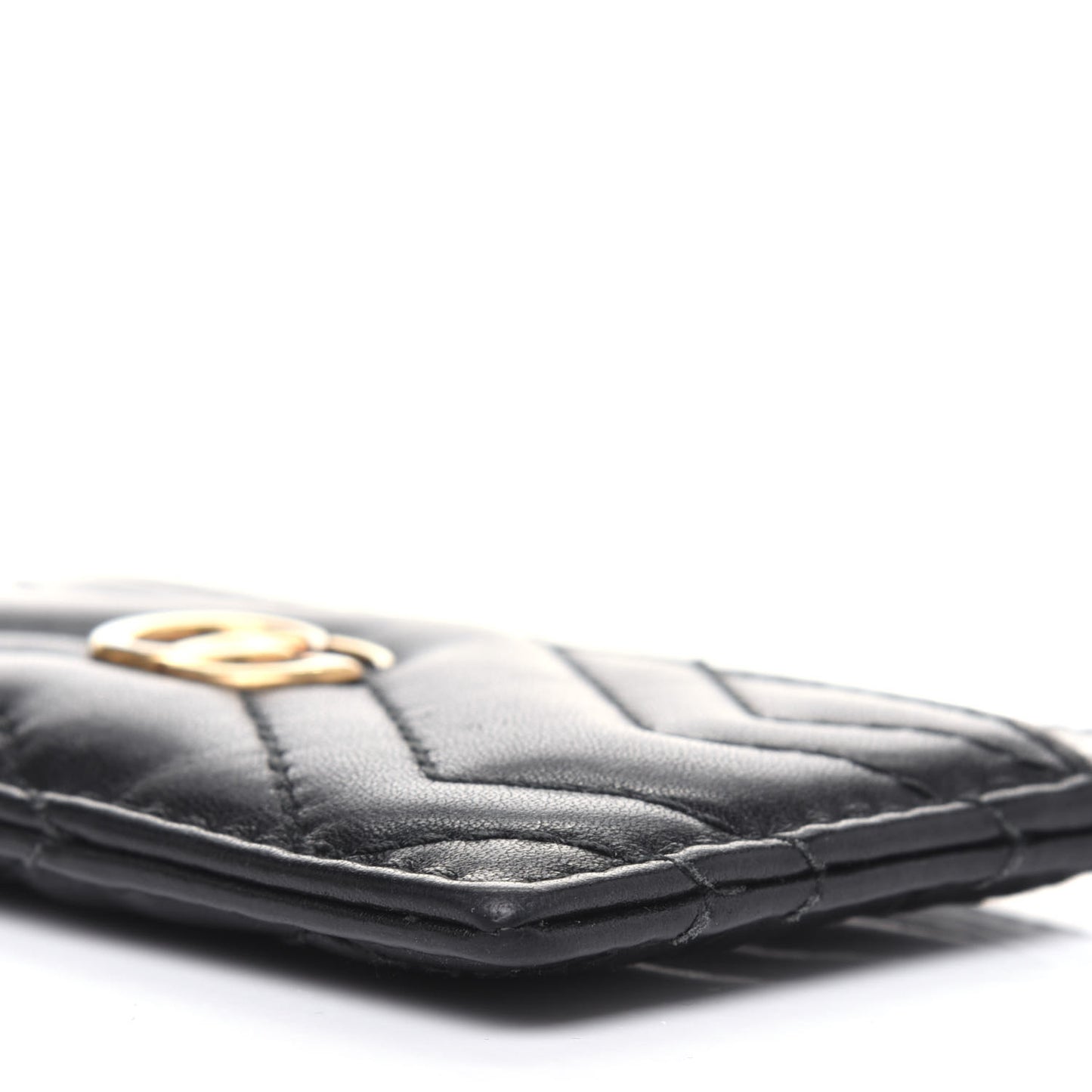 Calfskin Matelasse GG Marmont Card Holder Black