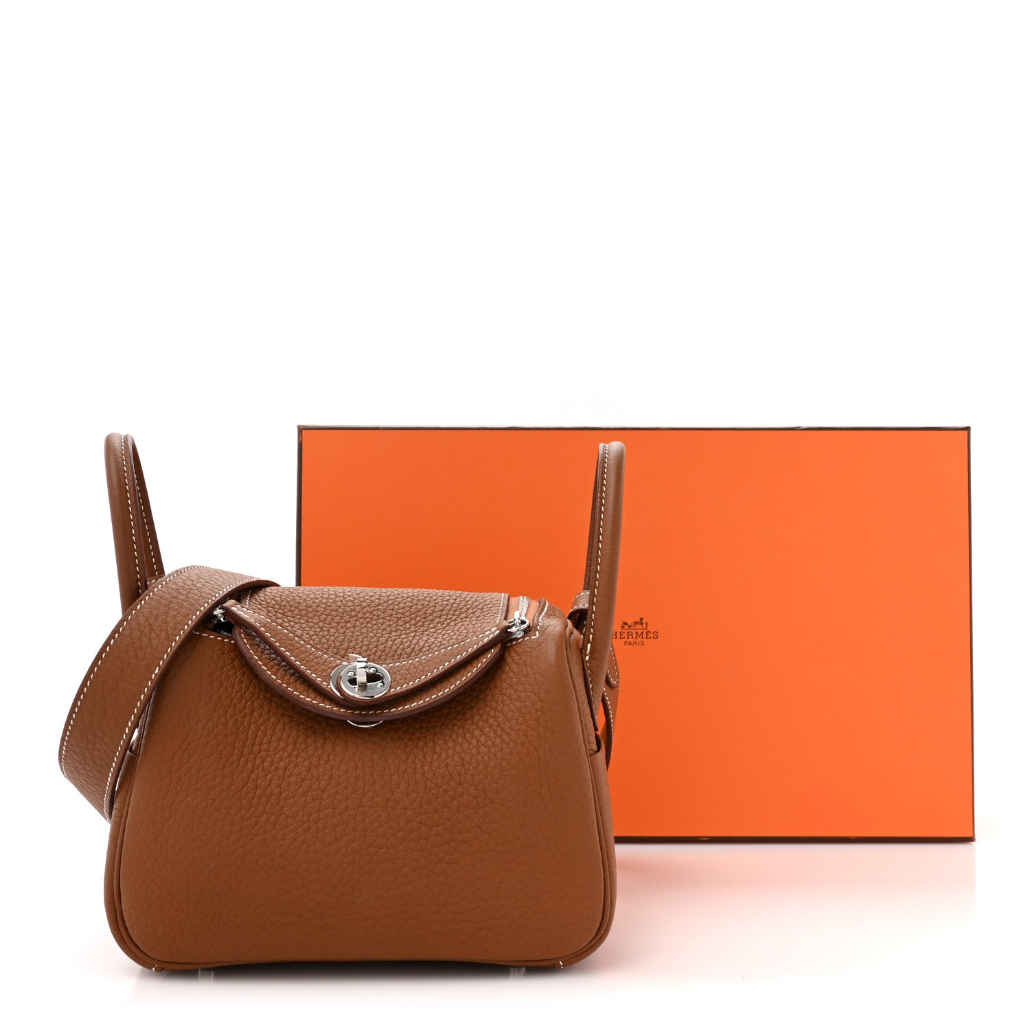 Hermes Taurillon Clemence Mini Lindy 20 Gold 11 of 11