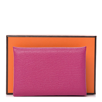 Hermes Chevre Mysore Calvi Card Case Rose Pourpre 9 of 9
