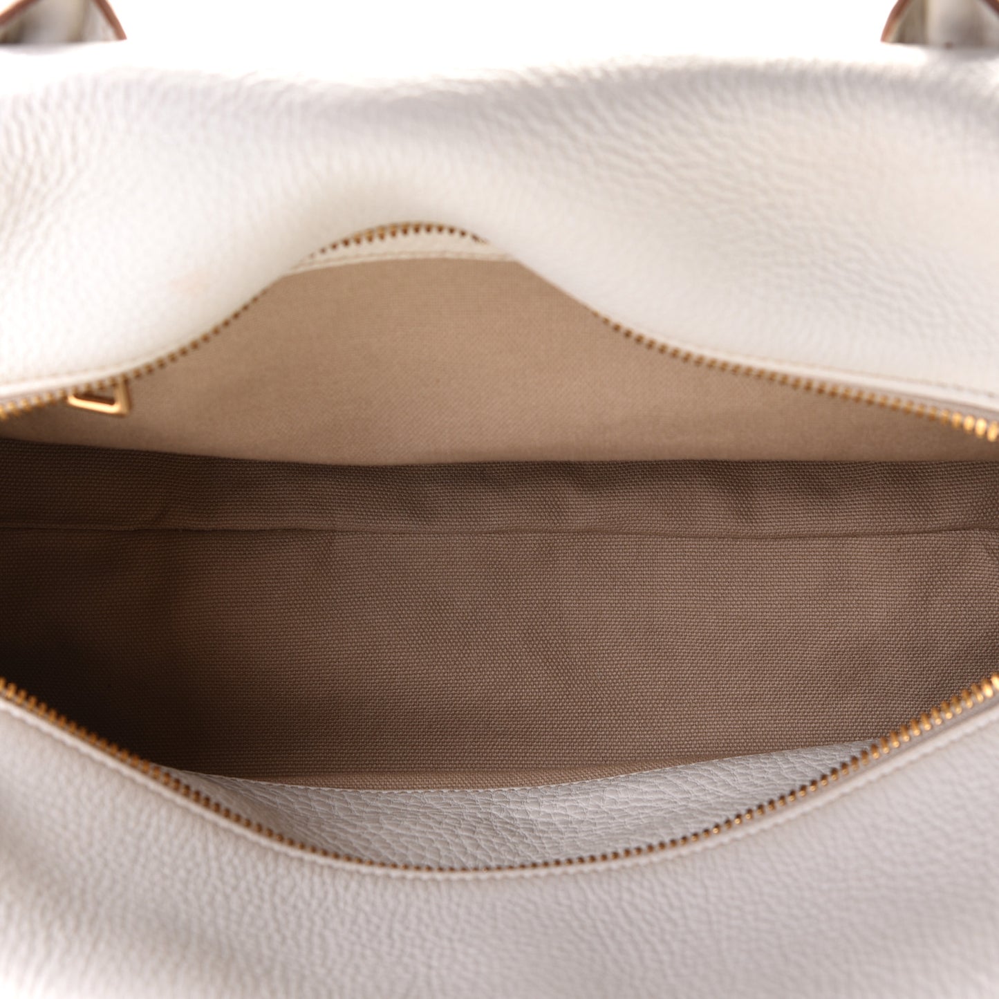 Vitello Daino Medium Top Handle Bag White