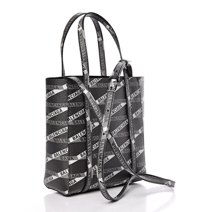 Balenciaga Coated Canvas Losange Monogram XXS Tote Black Grey 3 of 9