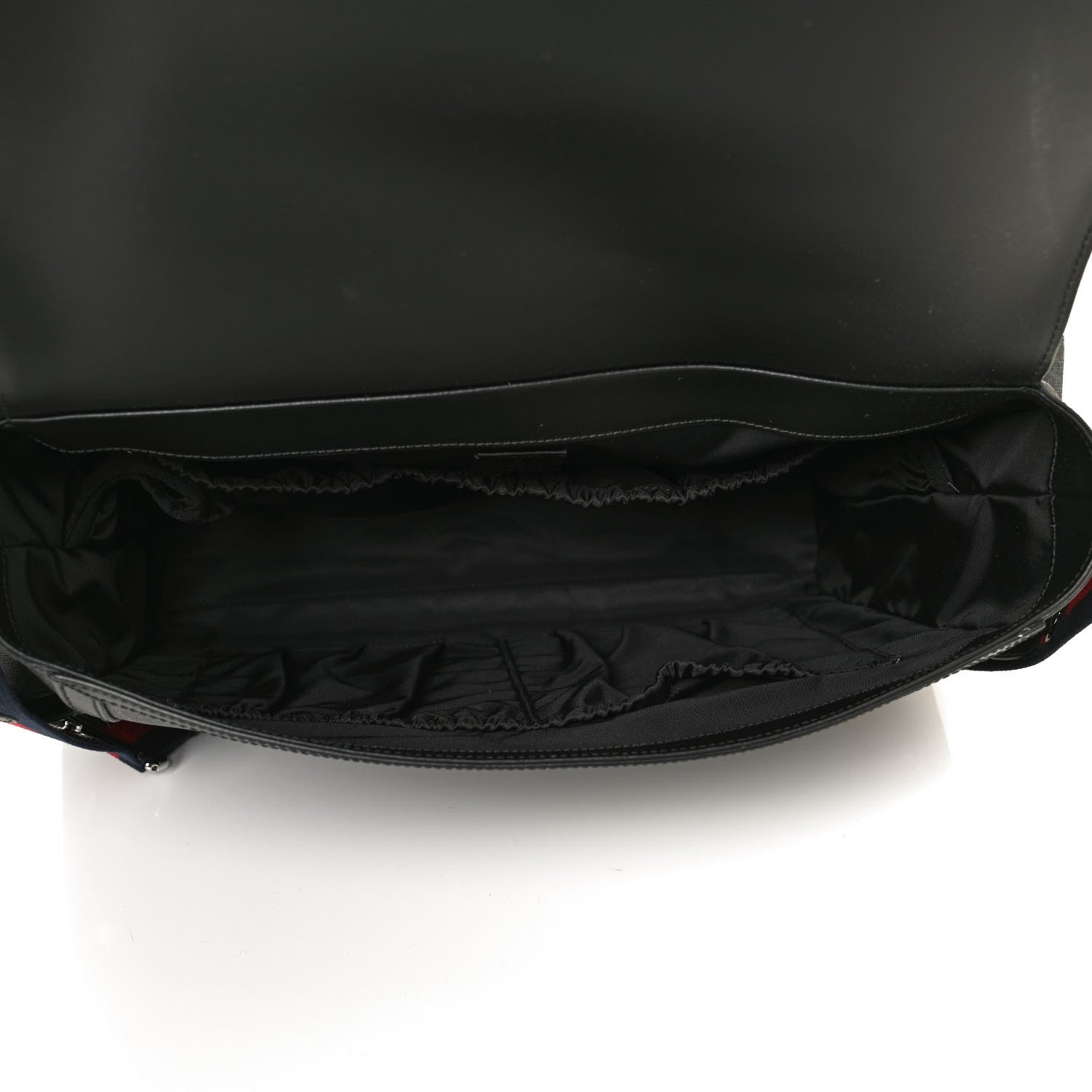 Gucci GG Supreme Monogram Web Messenger Diaper Bag Black Grey 4 of 13