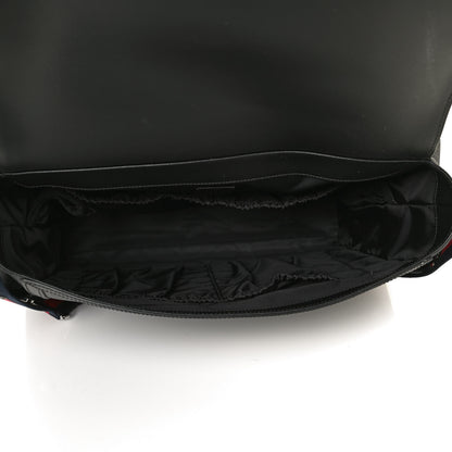 Gucci GG Supreme Monogram Web Messenger Diaper Bag Black Grey 4 of 13