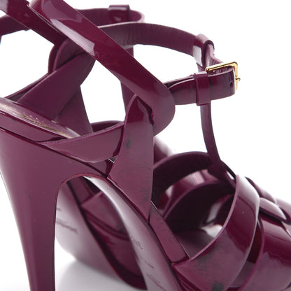 Saint Laurent Patent Tribute 105 Platform Sandals 37.5 Cherry 10 of 15