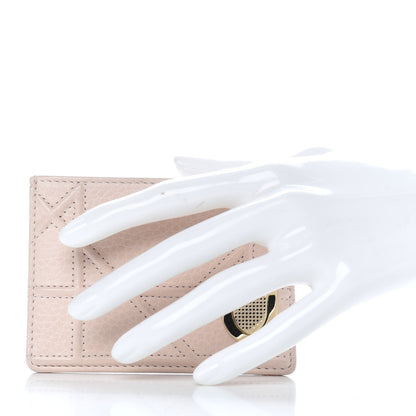 Christian Dior Grained Calfskin Cannage Diorama Card Holder Rose Poudre 2 of 8