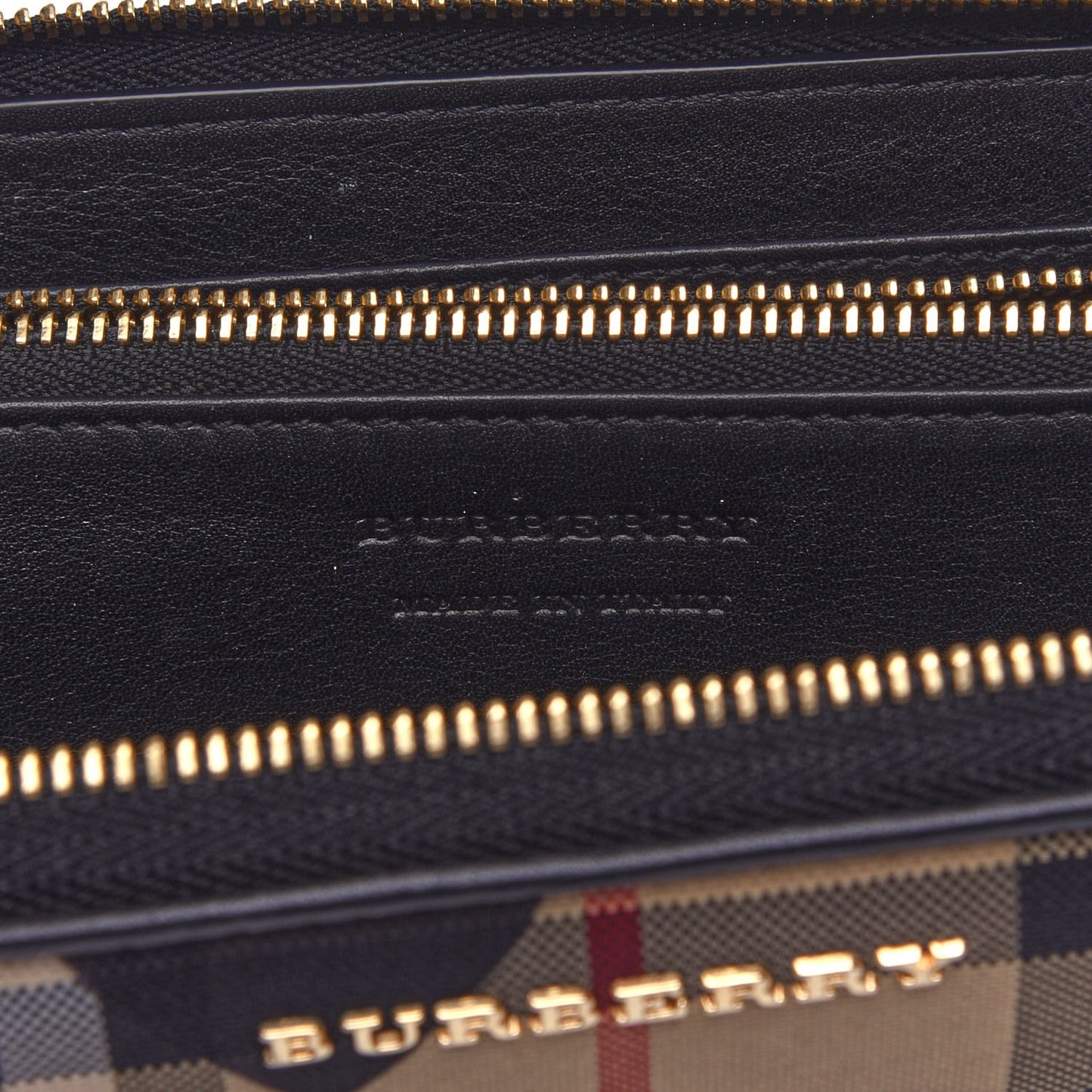 Haymarket Check Heart Print Zip Around Wallet Black