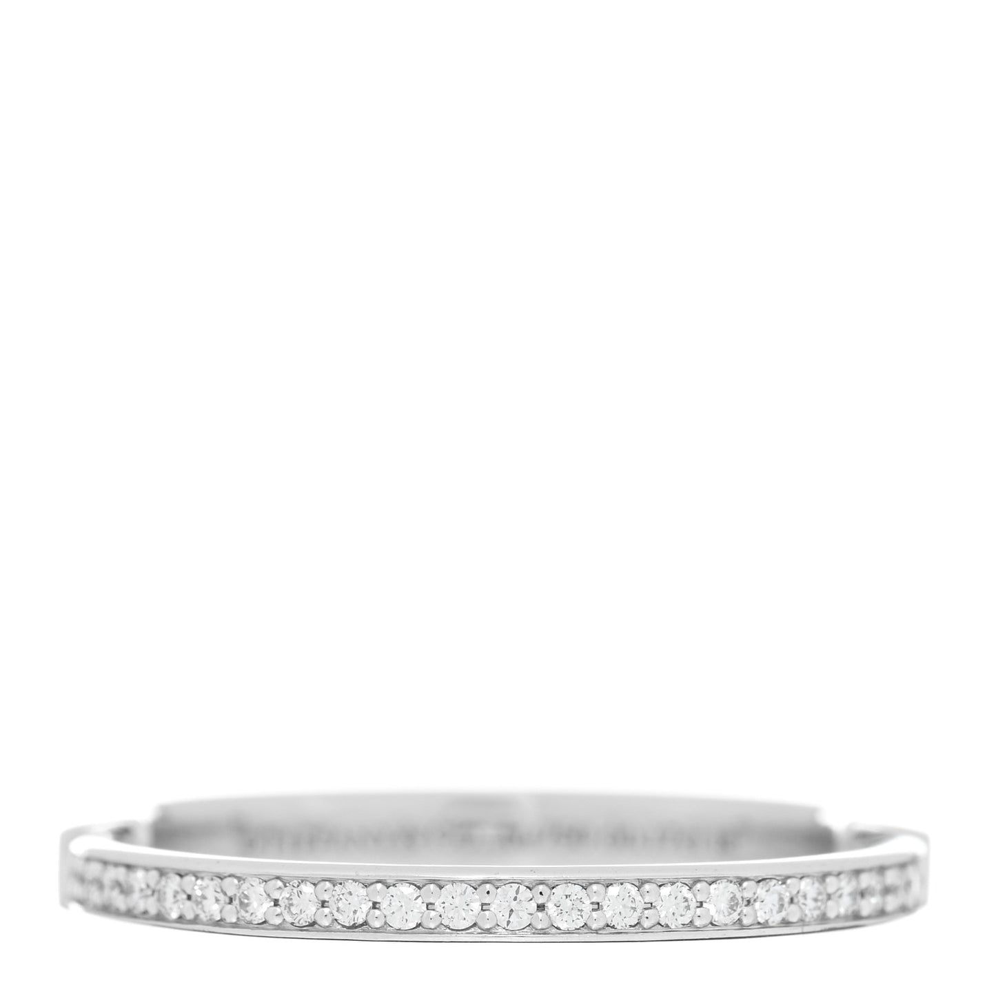 18K White Gold Diamond Lock Ring 63 10.5
