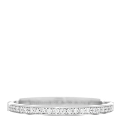Tiffany 18K White Gold Diamond Lock Ring 63 10.5 1 of 6