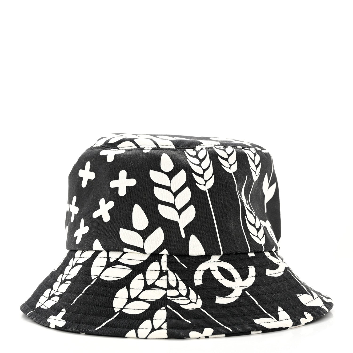 Chanel Cotton Bucket Hat M Black White 5 of 8