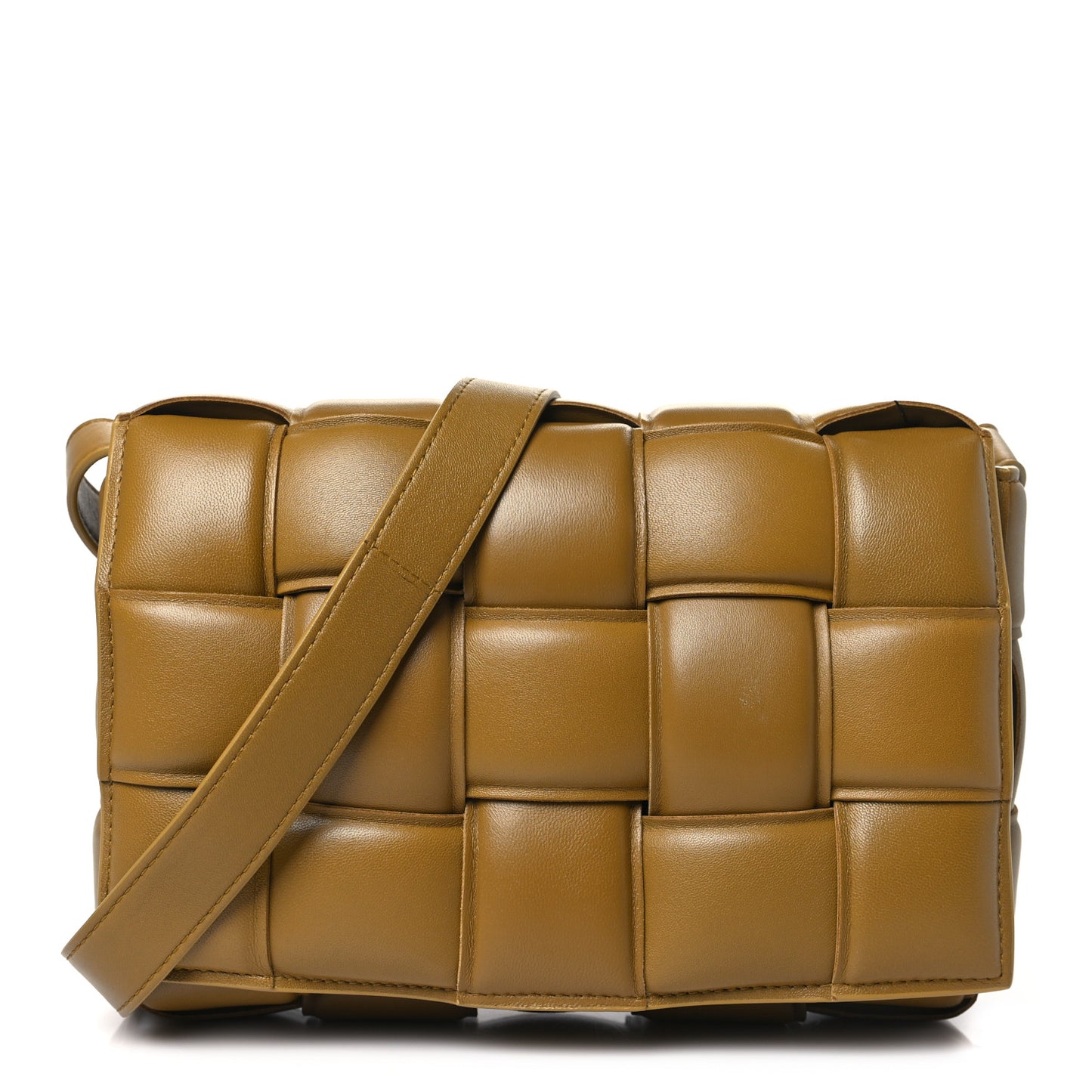 Nappa Maxi Intreccio Padded Cassette Crossbody Bag Acorn