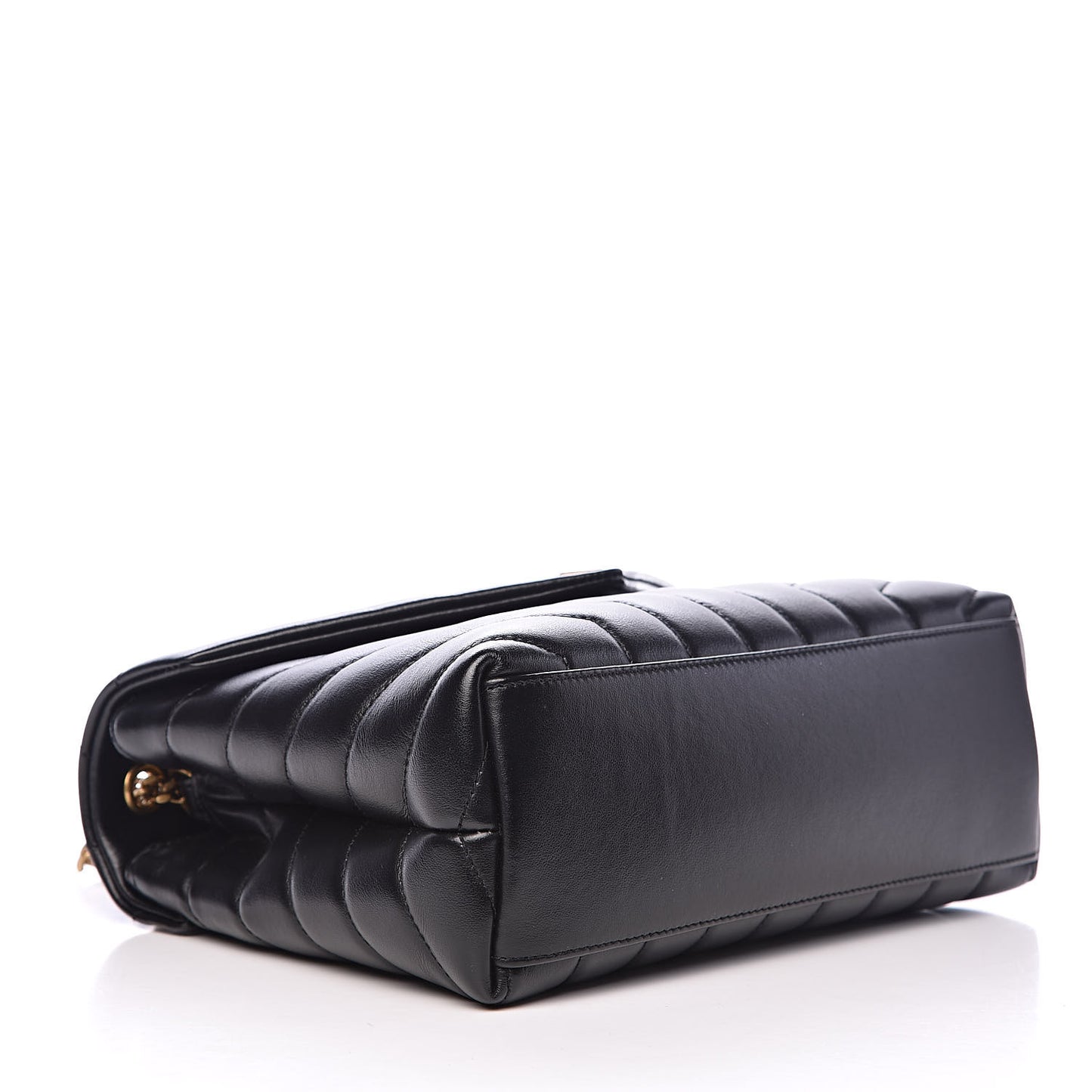 Calfskin Y Quilted Monogram Small Loulou Chain Satchel Black