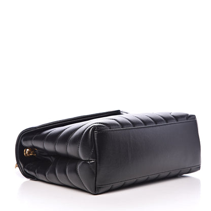 Saint Laurent Calfskin Y Quilted Monogram Small Loulou Chain Satchel Black 4 of 10