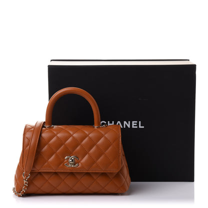 Chanel Caviar Quilted Mini Coco Handle Flap Light Brown 11 of 11
