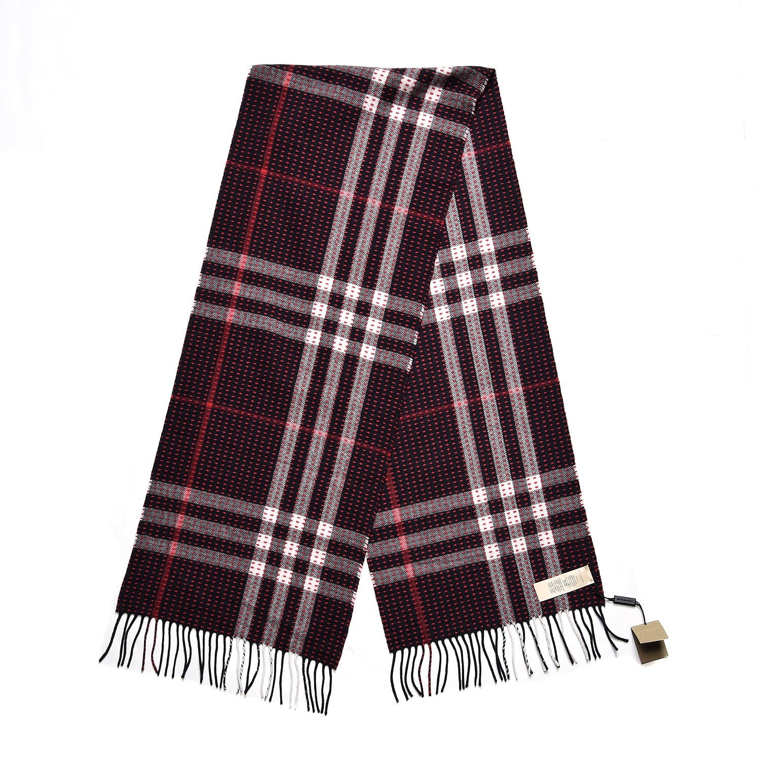 Burberry Cashmere Military Stitch Giant Check Scarf Navy 3 of 7
