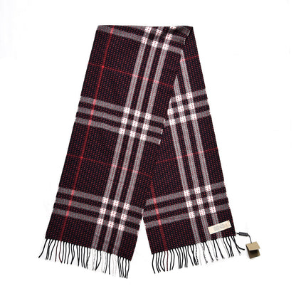 Burberry Cashmere Military Stitch Giant Check Scarf Navy 3 of 7