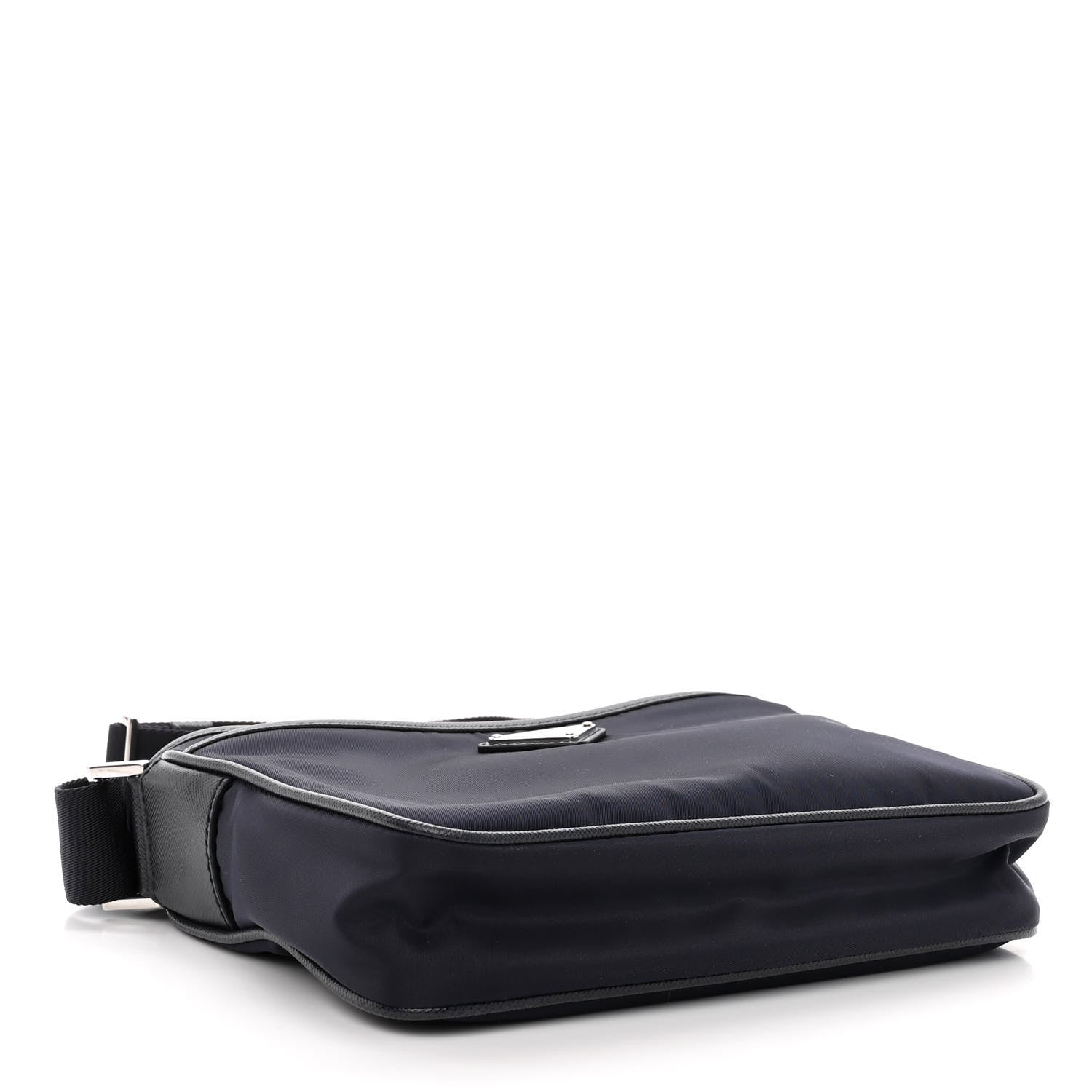 Prada Tessuto Nylon Saffiano Messenger Bag Blue 4 of 9