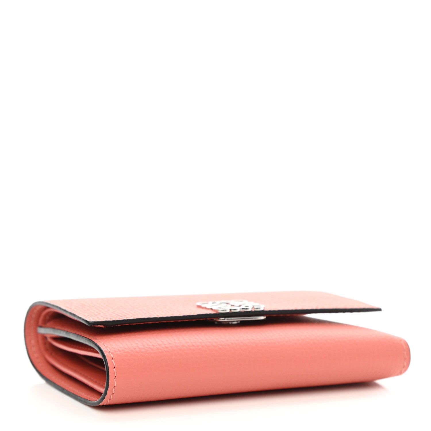 Loewe Pebble Grain Calfskin Anagram Small Vertical Wallet Pink Tulip 4 of 9