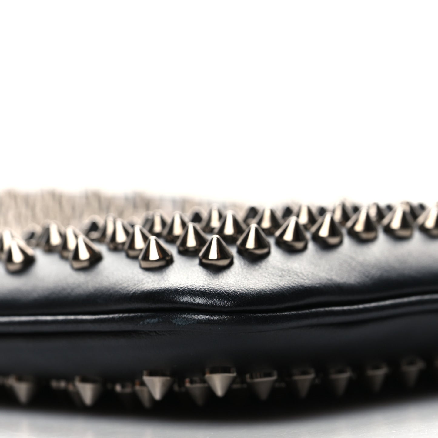 Calfskin Studded Loubiposh Clutch Black