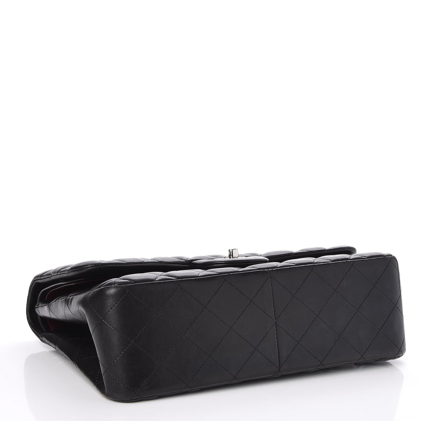 Lambskin Quilted Jumbo Double Flap Black