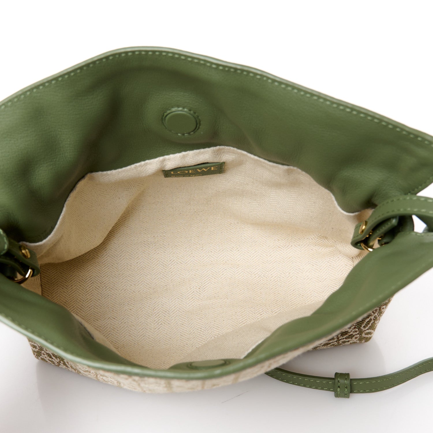 Loewe Jacquard Anagram Calfskin Mini Flamenco Knot Clutch Vintage Khaki 5 of 10