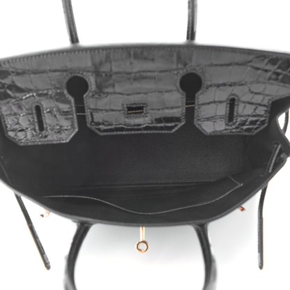 Hermes Togo Shiny Niloticus Crocodile Birkin Touch 30 Black 5 of 12