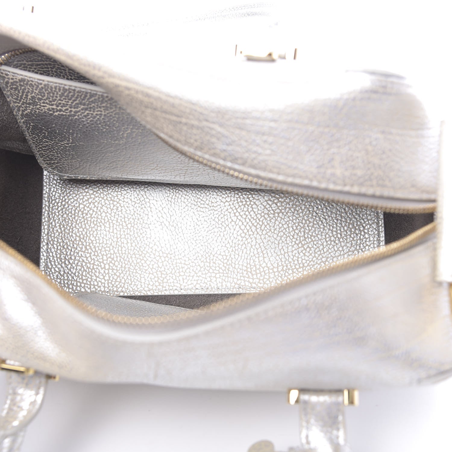 Delvaux Metallic Crispy Calfskin Cool Box Satchel Antique Silver 6 of 10