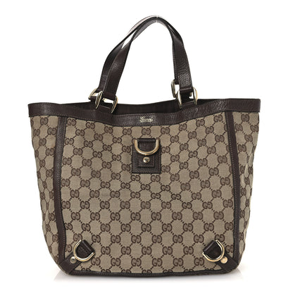 Gucci Monogram Small Gold D Ring Tote Brown 1 of 15