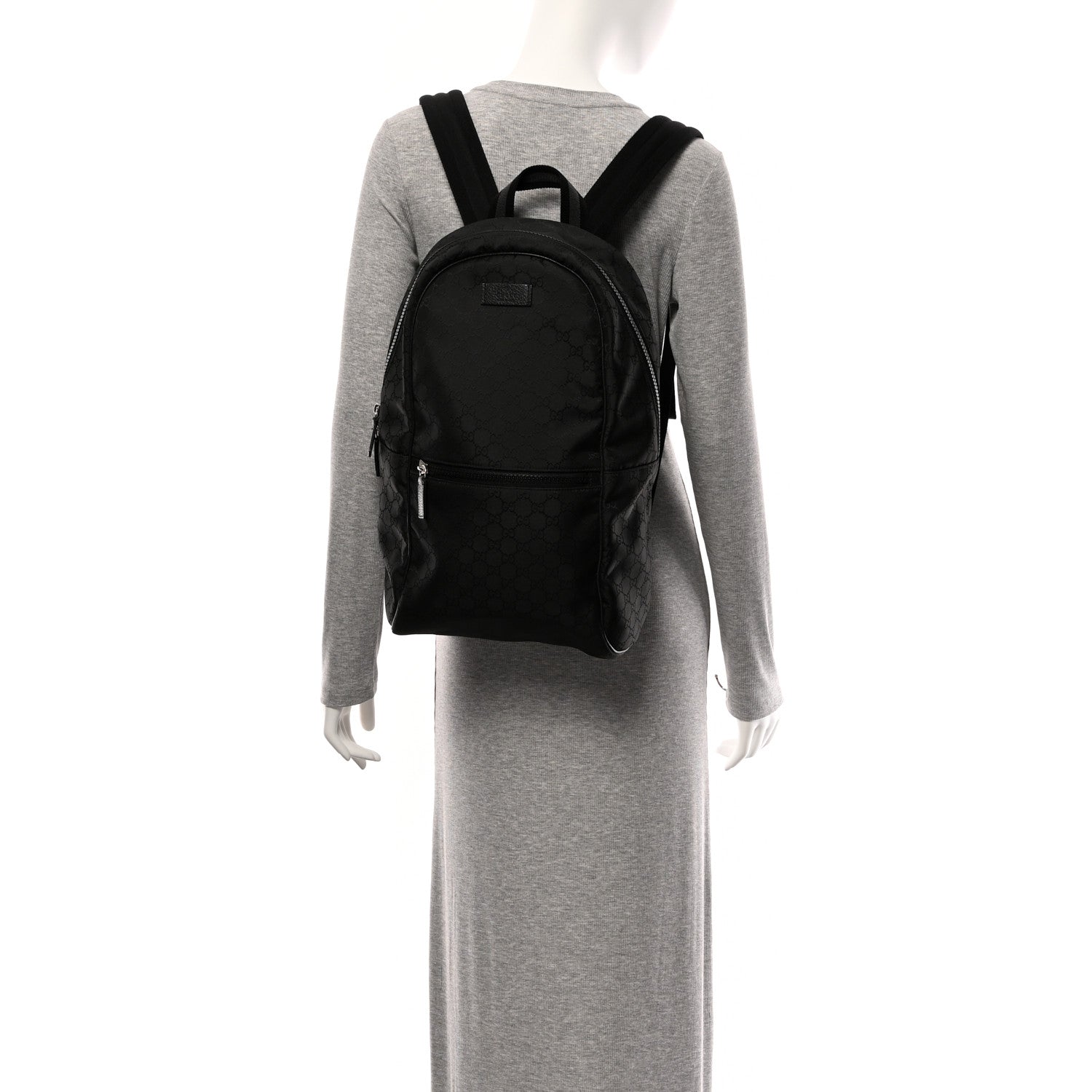Gucci Nylon Monogram Slim Backpack Black 2 of 11