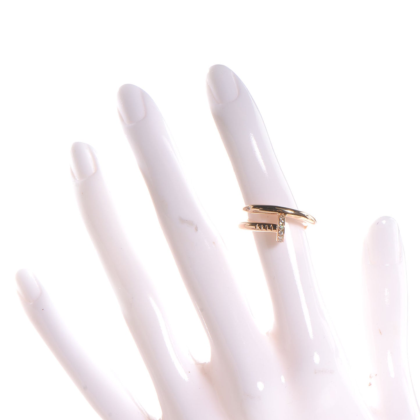 18K Pink Gold Diamond Juste Un Clou Ring 53 6.25