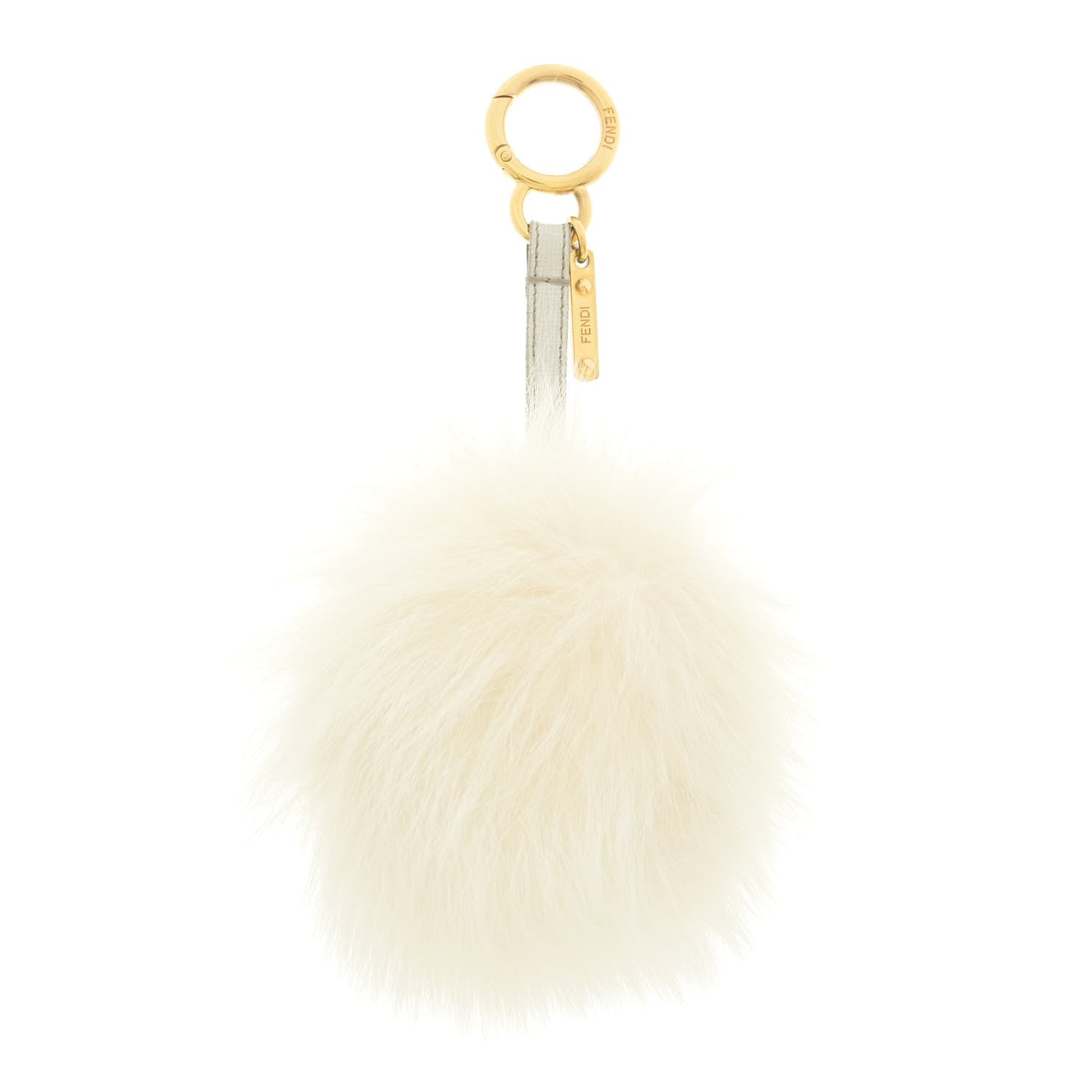 Fendi Fox Fur Pom Pom Bag Charm White 1 of 4
