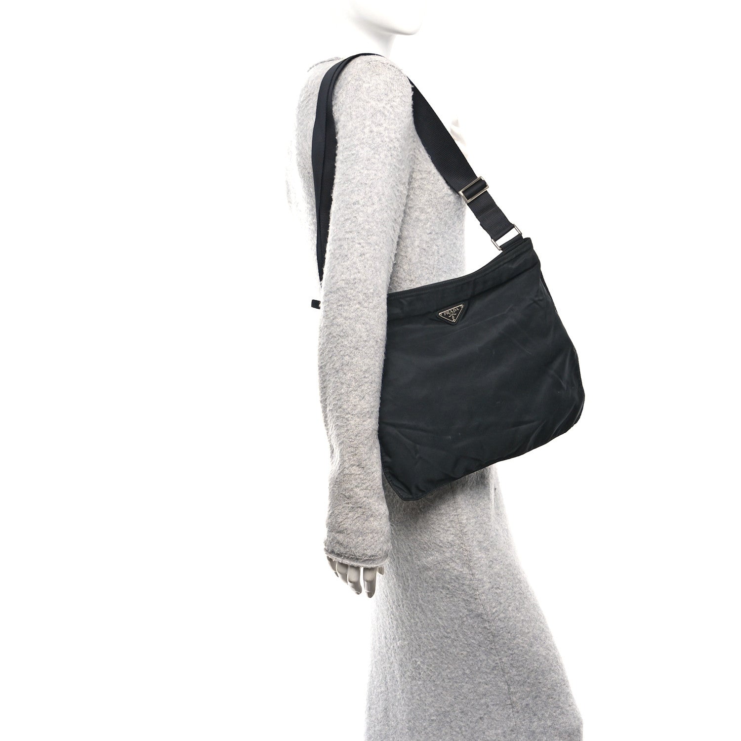 Prada Nylon Flat Messenger Bag Black 1833724 – FASHIONPHILE