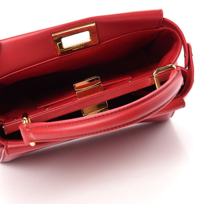 Fendi Nappa Mini Peekaboo Iconic Satchel Fragola 6 of 13