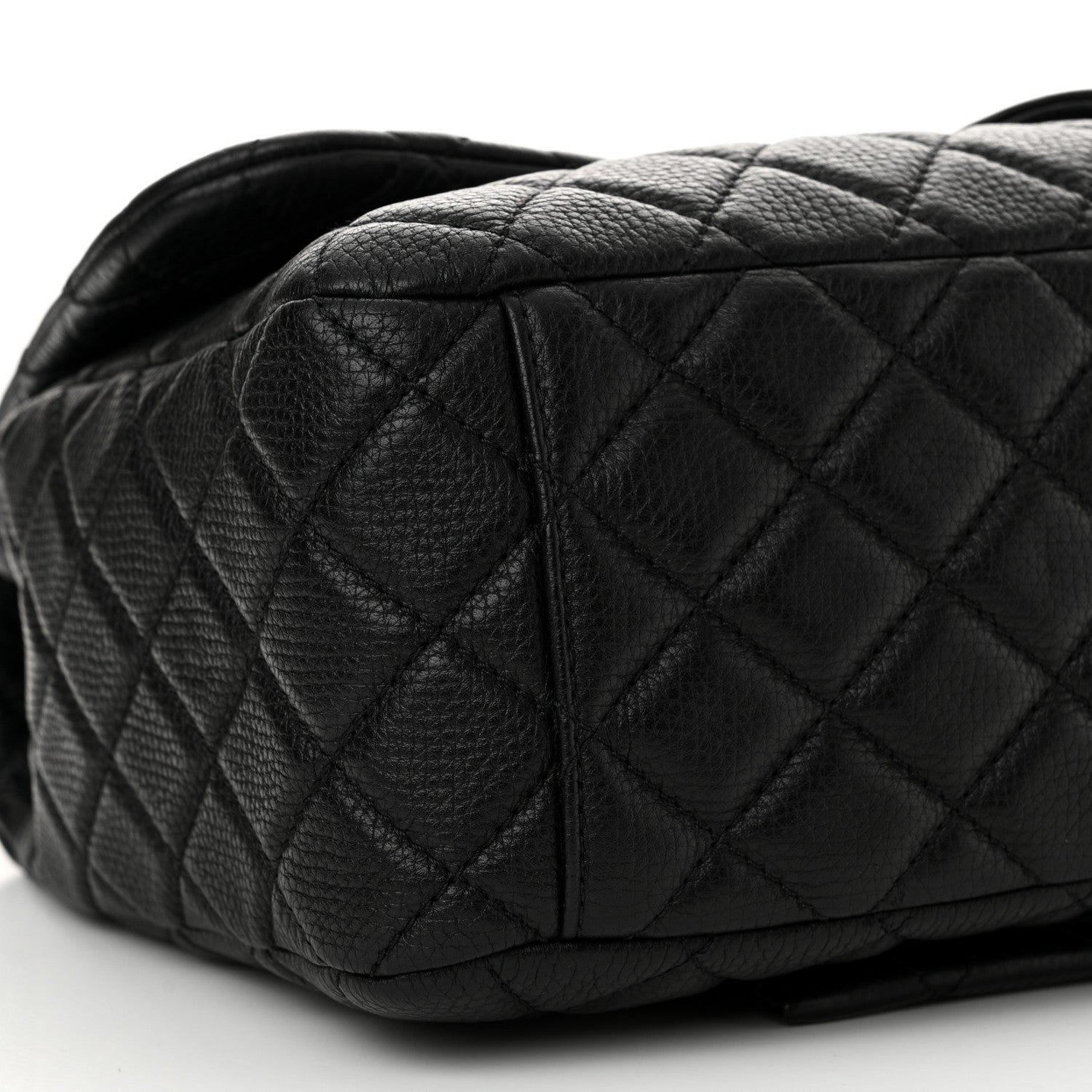 Chanel Grained Calfskin Quilted Small XXL Travel Flap Bag Black 9 of 11