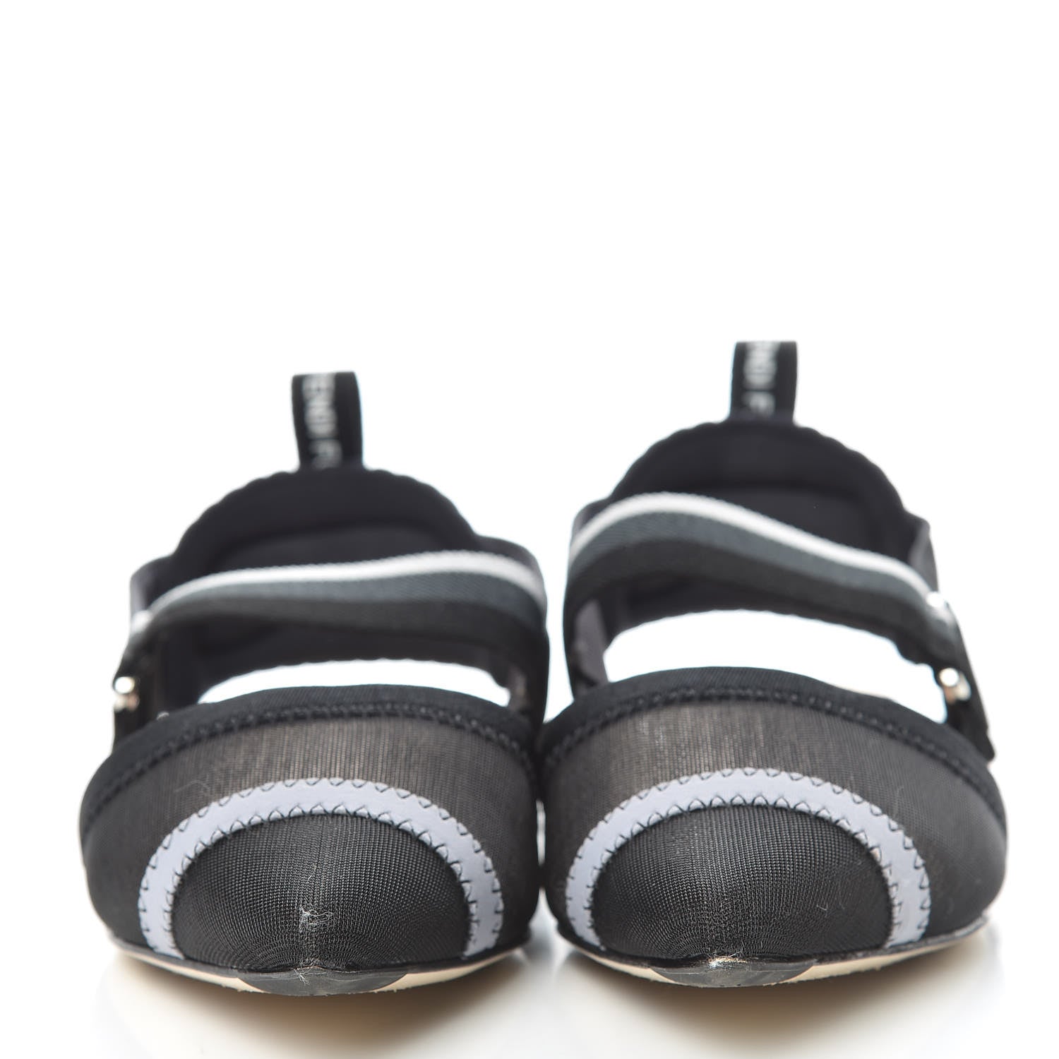 Fendi Technical Mesh Colibri Slingback Ballerina Flats 37.5 Black Asfalto 2 of 15