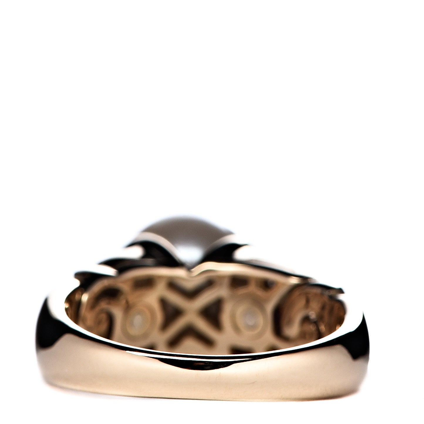 18K Yellow Gold Diamond Pearl Ring 49 4.75