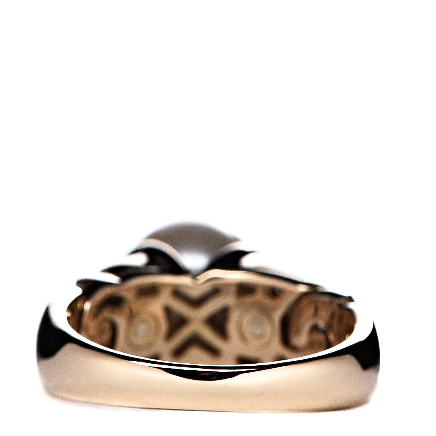 Bulgari 18K Yellow Gold Diamond Pearl Ring 49 4.75 4 of 6
