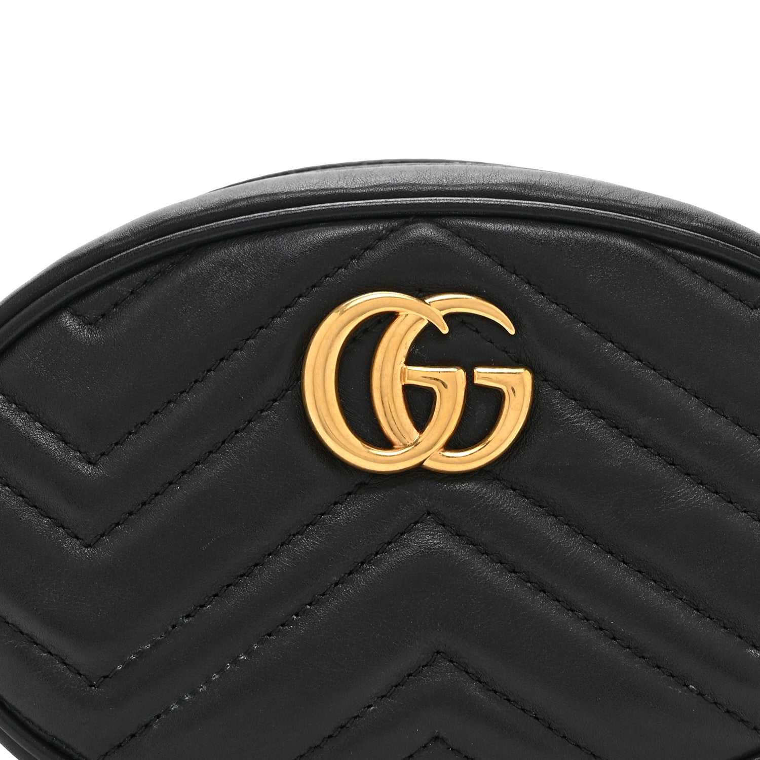 Gucci Calfskin Matelasse GG Marmont Belt Bag 85 34 Black 9 of 11