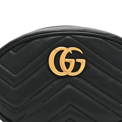 Gucci Calfskin Matelasse GG Marmont Belt Bag 85 34 Black 9 of 11