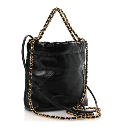 Chanel Shiny Calfskin Quilted Mini Chanel 22 Black 3 of 10