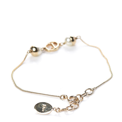 Christian Dior Pearl CD Logo Bracelet Gold 3 of 6
