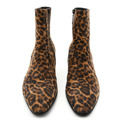Saint Laurent Mens Vassili Suede Leopard Boots 42.5 2 of 9