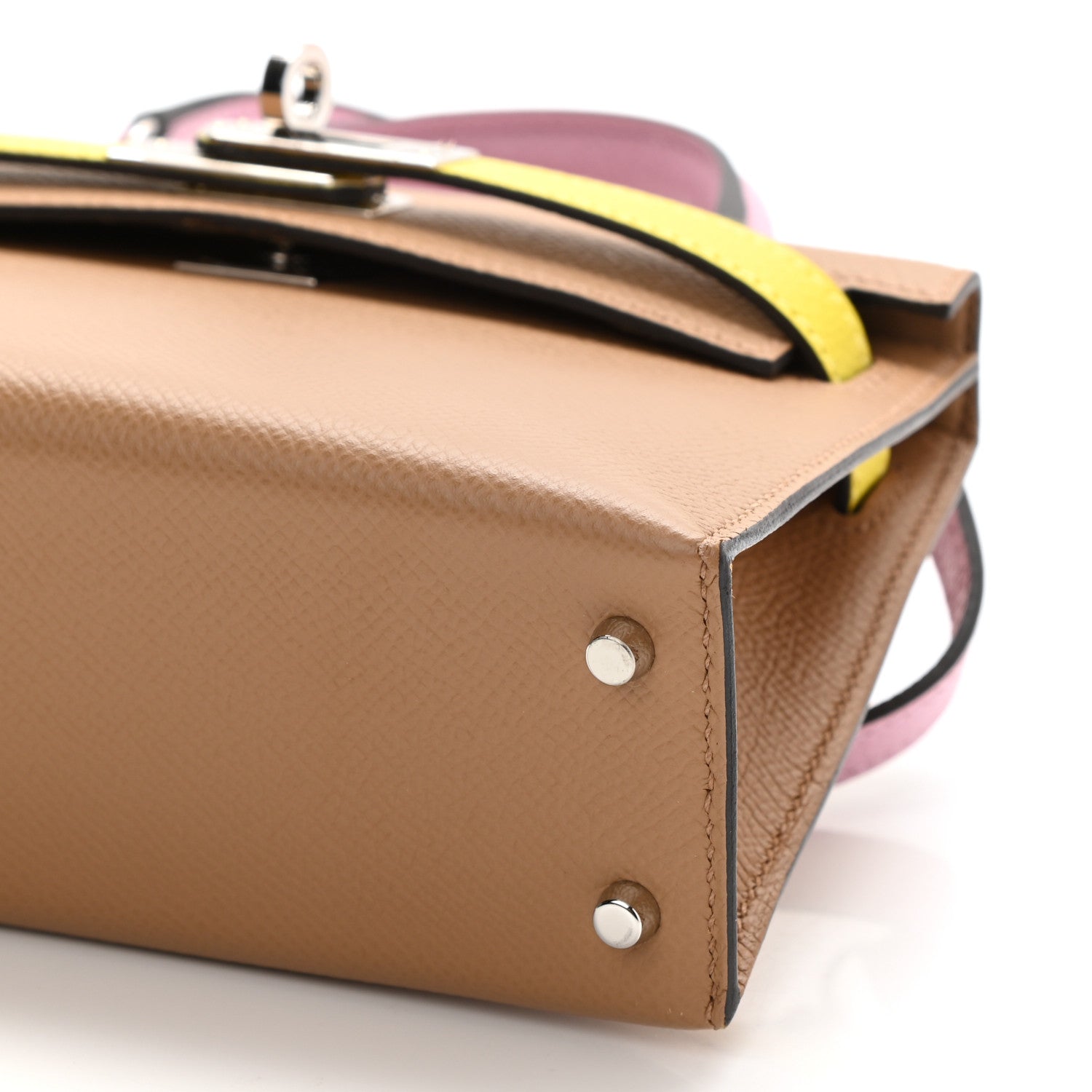 Hermes Epsom Mini Kelly Sellier 20 Chai Mauve Sylvestre Lime 10 of 11