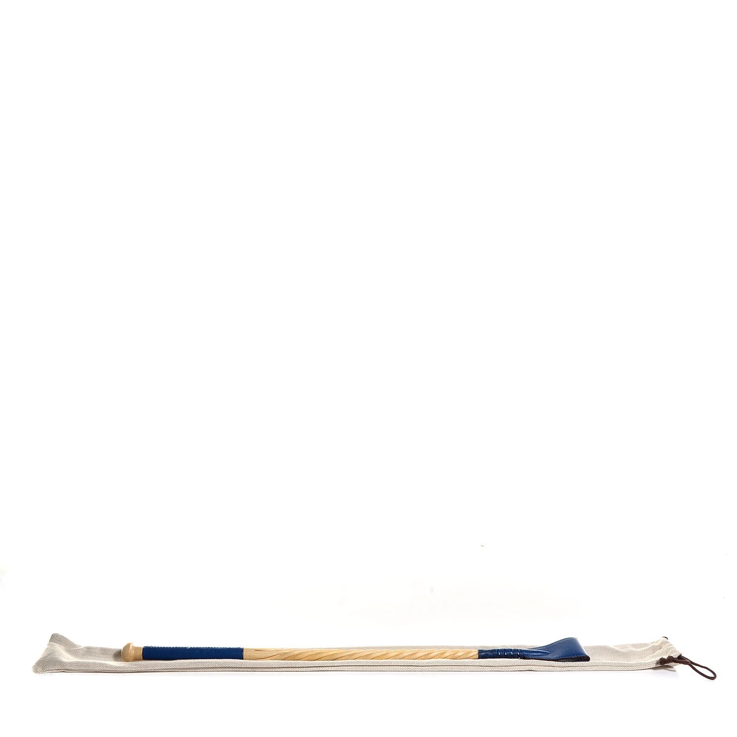 Hermes Wood Aniline Goatskin Riding Crop Bleu Electrique 8 of 8