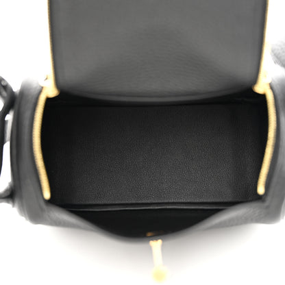 Hermes Taurillon Clemence Mini Lindy 20 Black 5 of 11