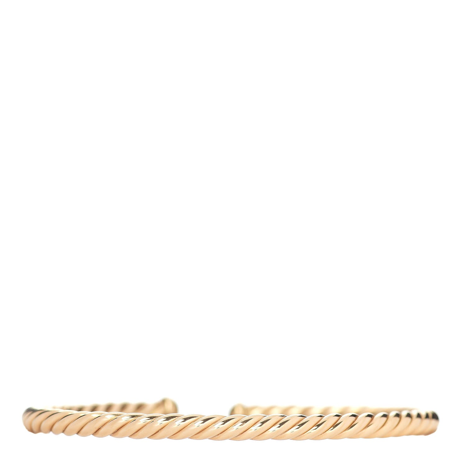 David Yurman 18K Yellow Gold 4mm Cablespira Bracelet 1 of 4