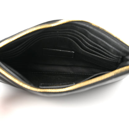 Saint Laurent Calfskin Matelasse Chevron Monogram A5 Wristlet Black 5 of 8