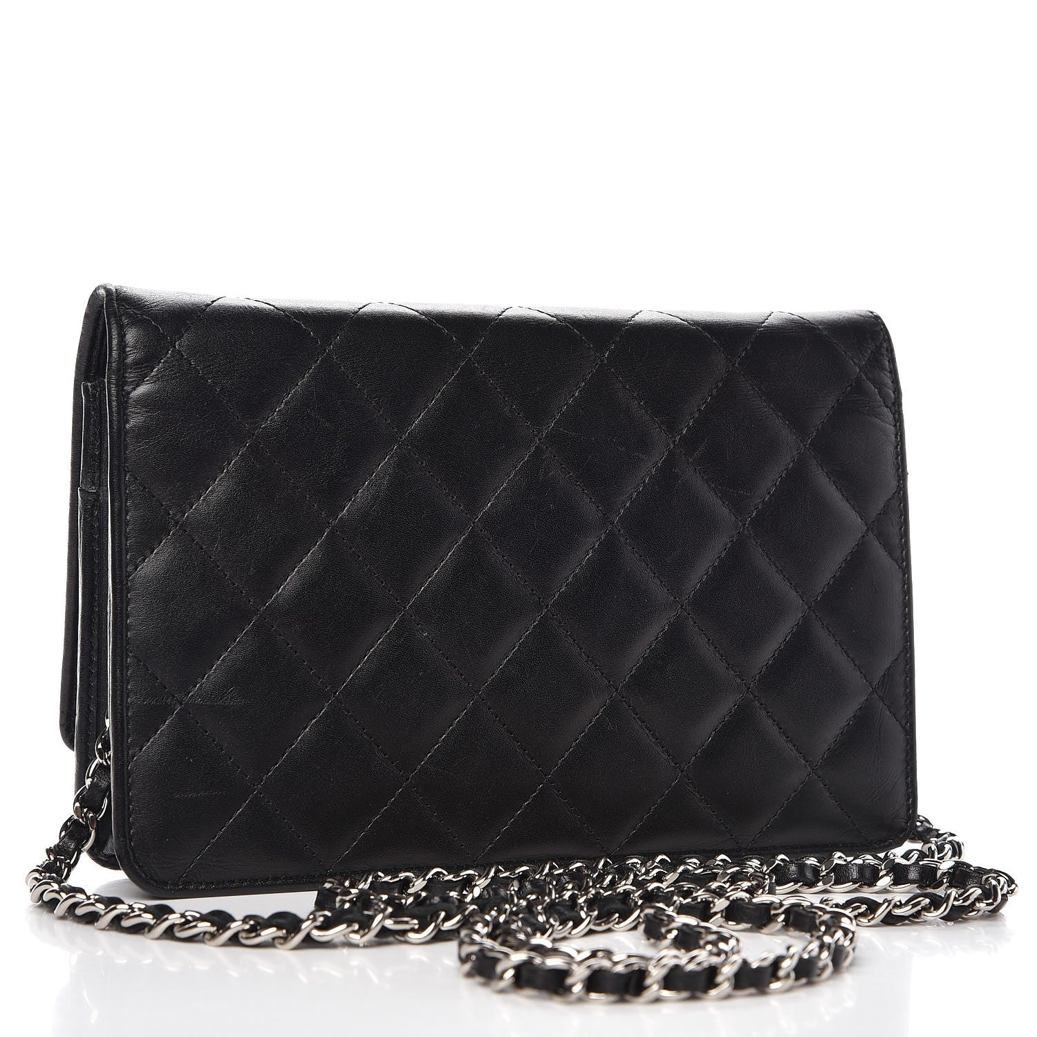 Chanel Calfskin Quilted Cambon Wallet On Chain WOC Black 3 of 12
