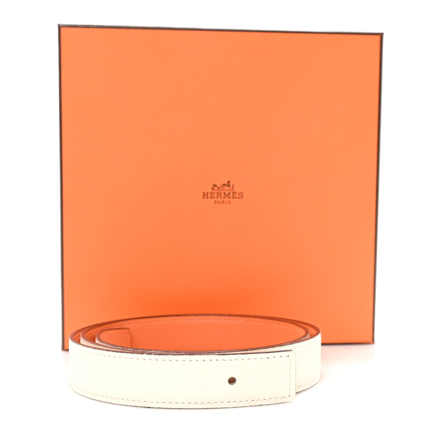 Hermes Epsom Swift 24mm Belt Strap 80 32 Orange Nata 6 of 6